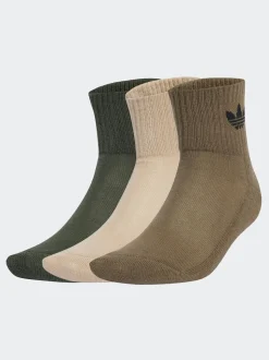 adidas Originals Green Mid Ankle Socks 3 Pack