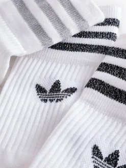 adidas Originals Grey/White Mid Cut Glitter Crew Socks 2 Pack