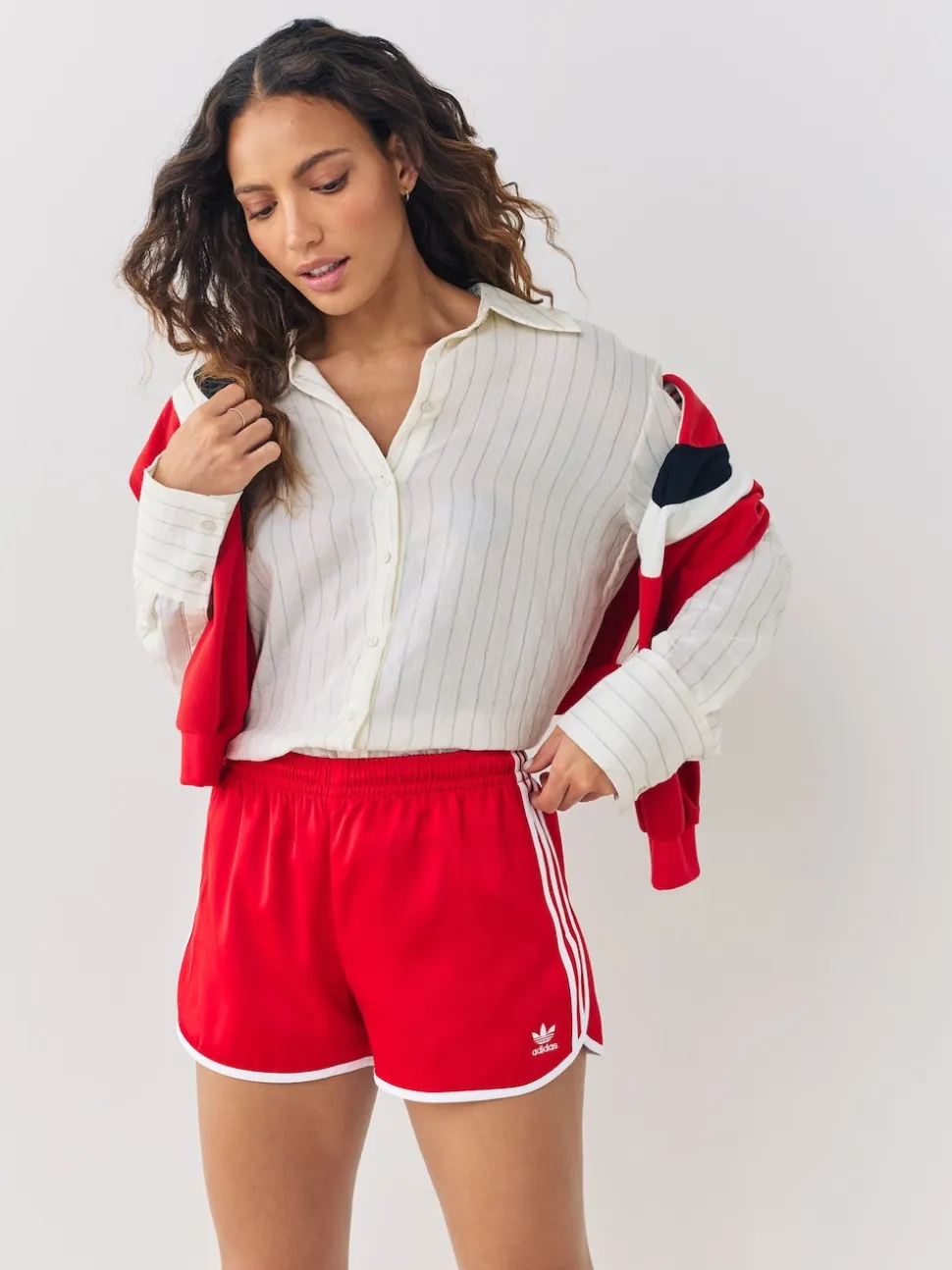 adidas Originals Red Adicolour 3-Stripes Sprinter Shorts