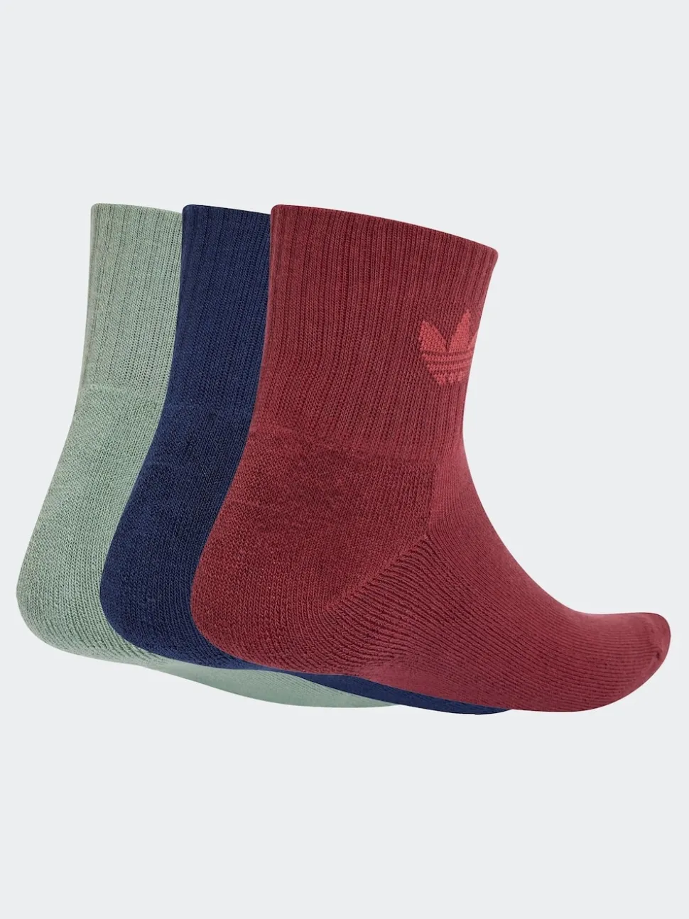 adidas Originals Red Mid Ankle Socks 3 Pack
