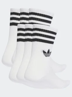 adidas Originals White 6 Pack Crew Socks 6 Pack