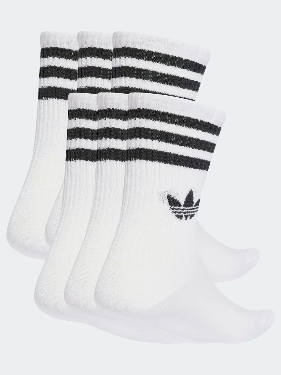 adidas Originals White 6 Pack Crew Socks 6 Pack