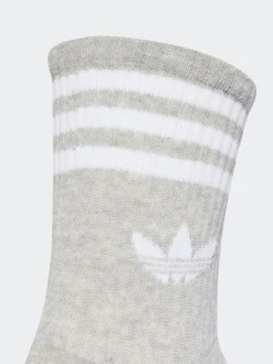 adidas Originals White Chrome Crew 3-Stripes Crew Socks 3 Pairs