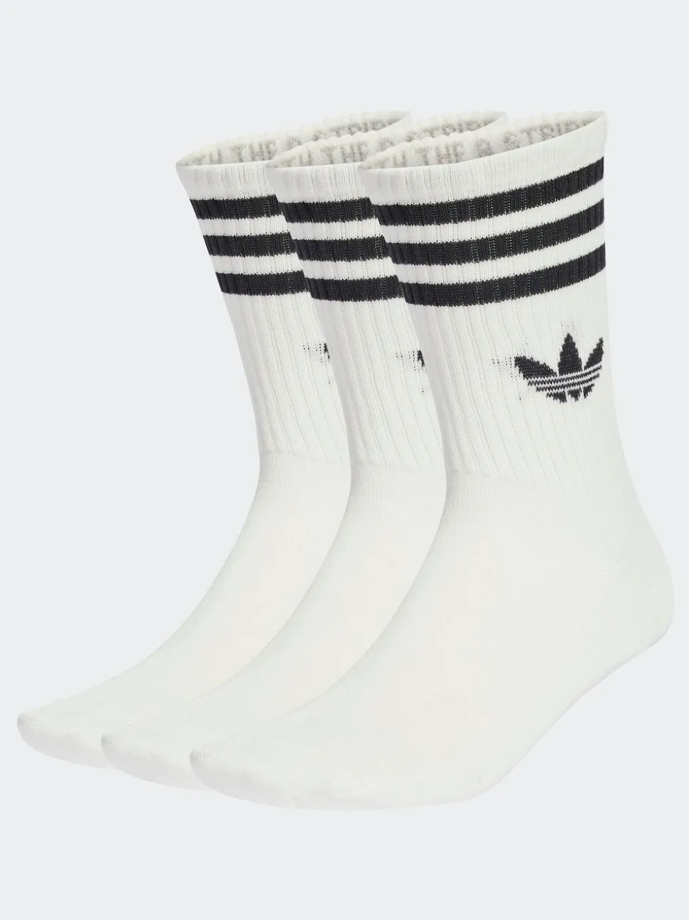 adidas Originals White Ecru Crew 3-Stripes Crew Socks 3 Pairs
