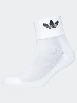 adidas Originals White Ecru Mid Ankle Socks 3 Pack