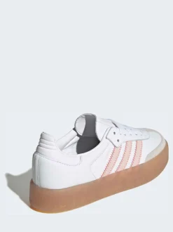 adidas Originals White/Pink Sambae W Trainers