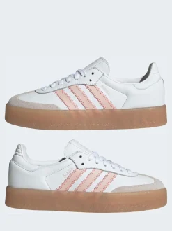 adidas Originals White/Pink Sambae W Trainers