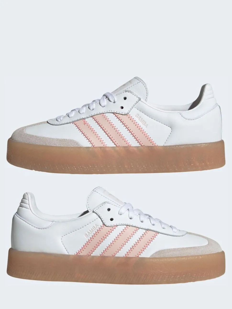 adidas Originals White/Pink Sambae W Trainers