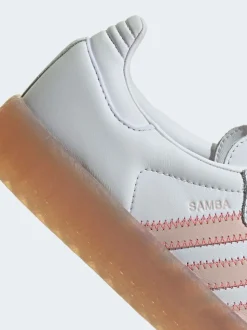 adidas Originals White/Pink Sambae W Trainers