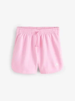 adidas Pink 3 Stripe Studio Fleece Shorts