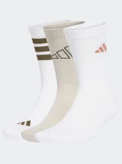 adidas White Chrome Logo Socks 3 Pack