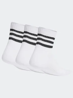 adidas White/Black 3-Stripes Cushioned Sportswear Low Cut Socks 3 Pack