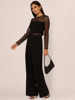 Adrianna Papell Black Knit Crepe Jumpsuit