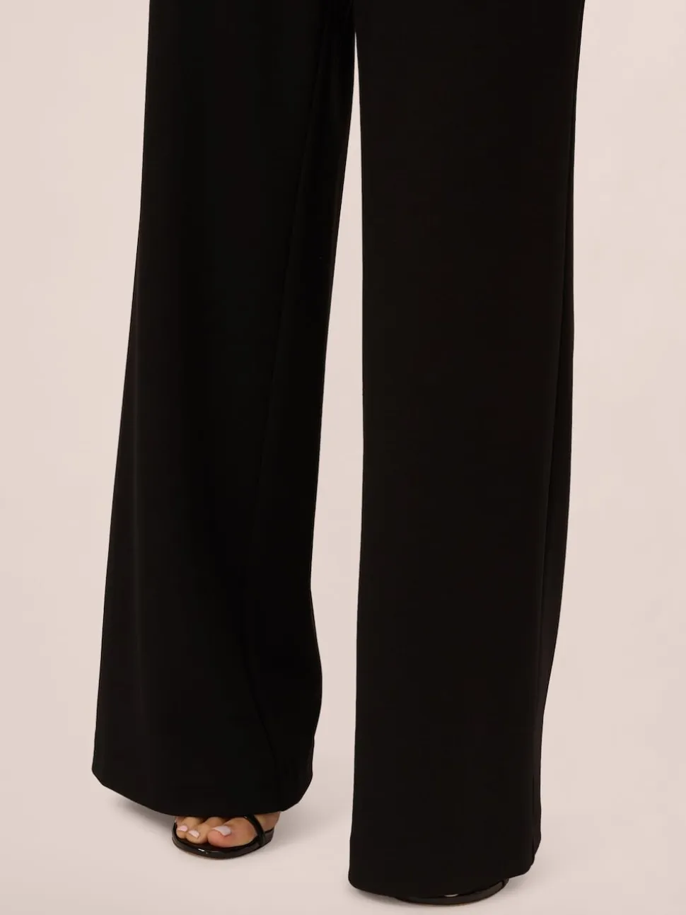 Adrianna Papell Black Knit Crepe Jumpsuit