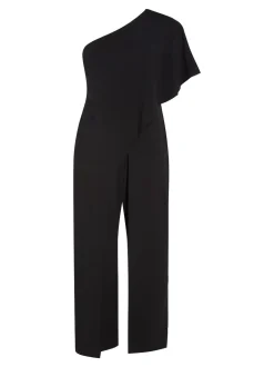 Adrianna Papell Black One Shoulder Jumpsuit