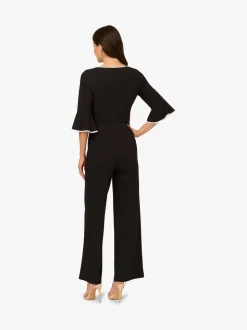 Adrianna Papell Black Ruffle Sleeve Jumpsuit