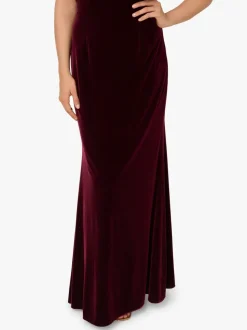 Adrianna Papell Red Red Velvet One Shoulder Gown
