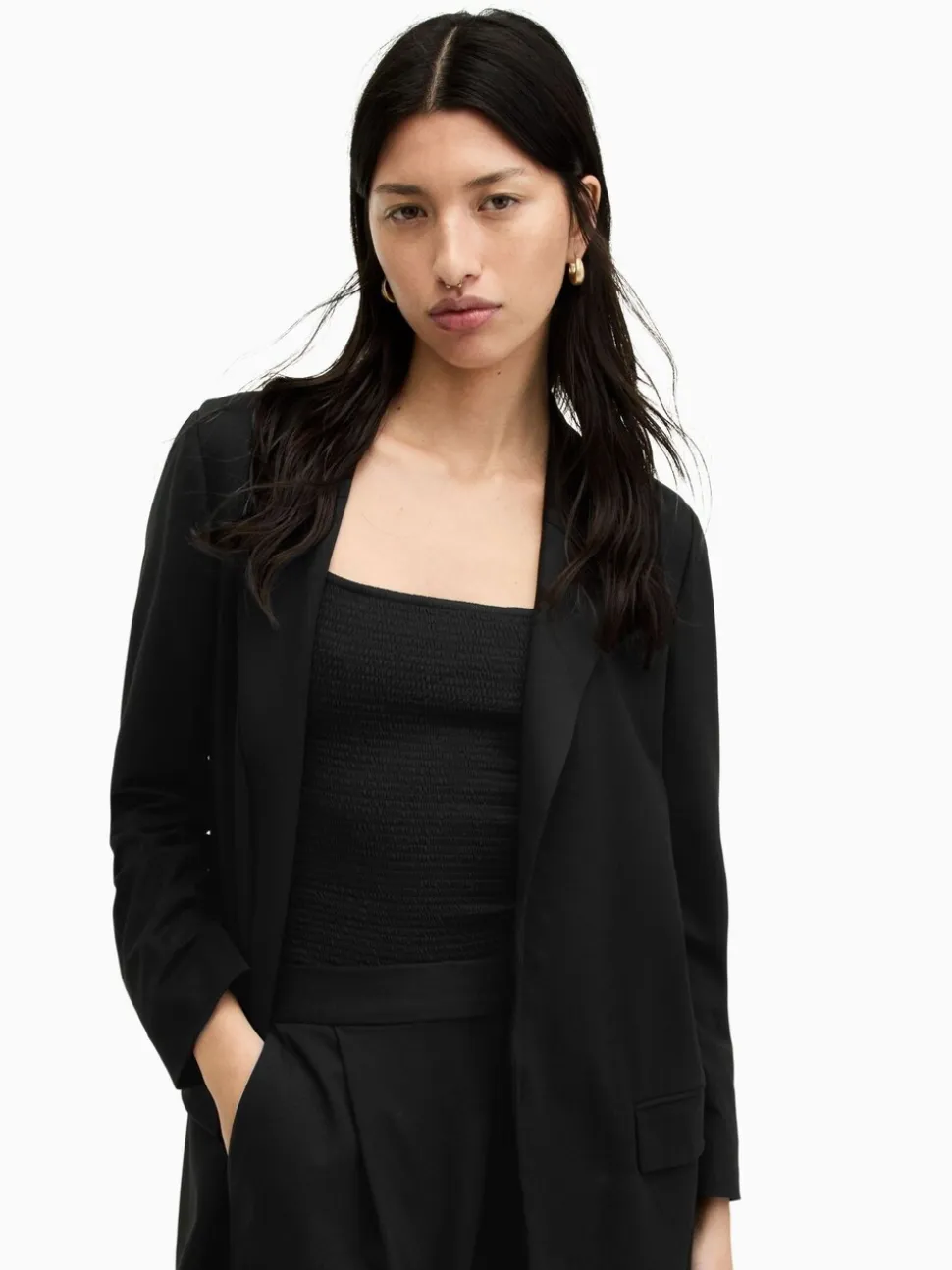 AllSaints Black Aleida Blazer