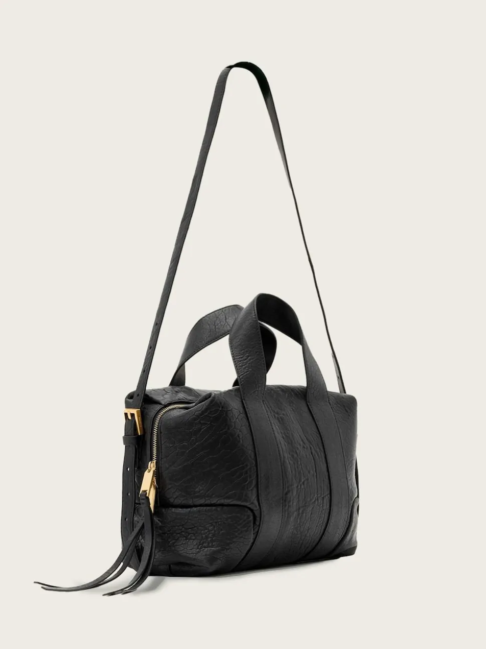 AllSaints Black Ares G Compact Cross-Body Bag