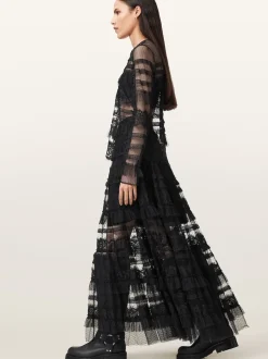 AllSaints Black Arlea Tulle Skirt