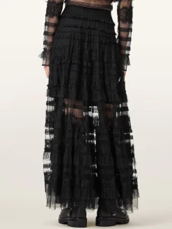 AllSaints Black Arlea Tulle Skirt