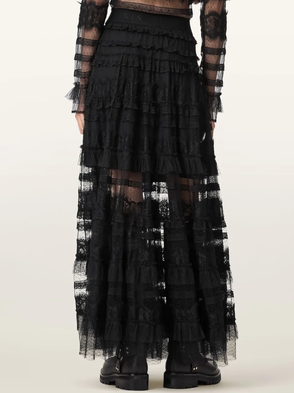 AllSaints Black Arlea Tulle Skirt