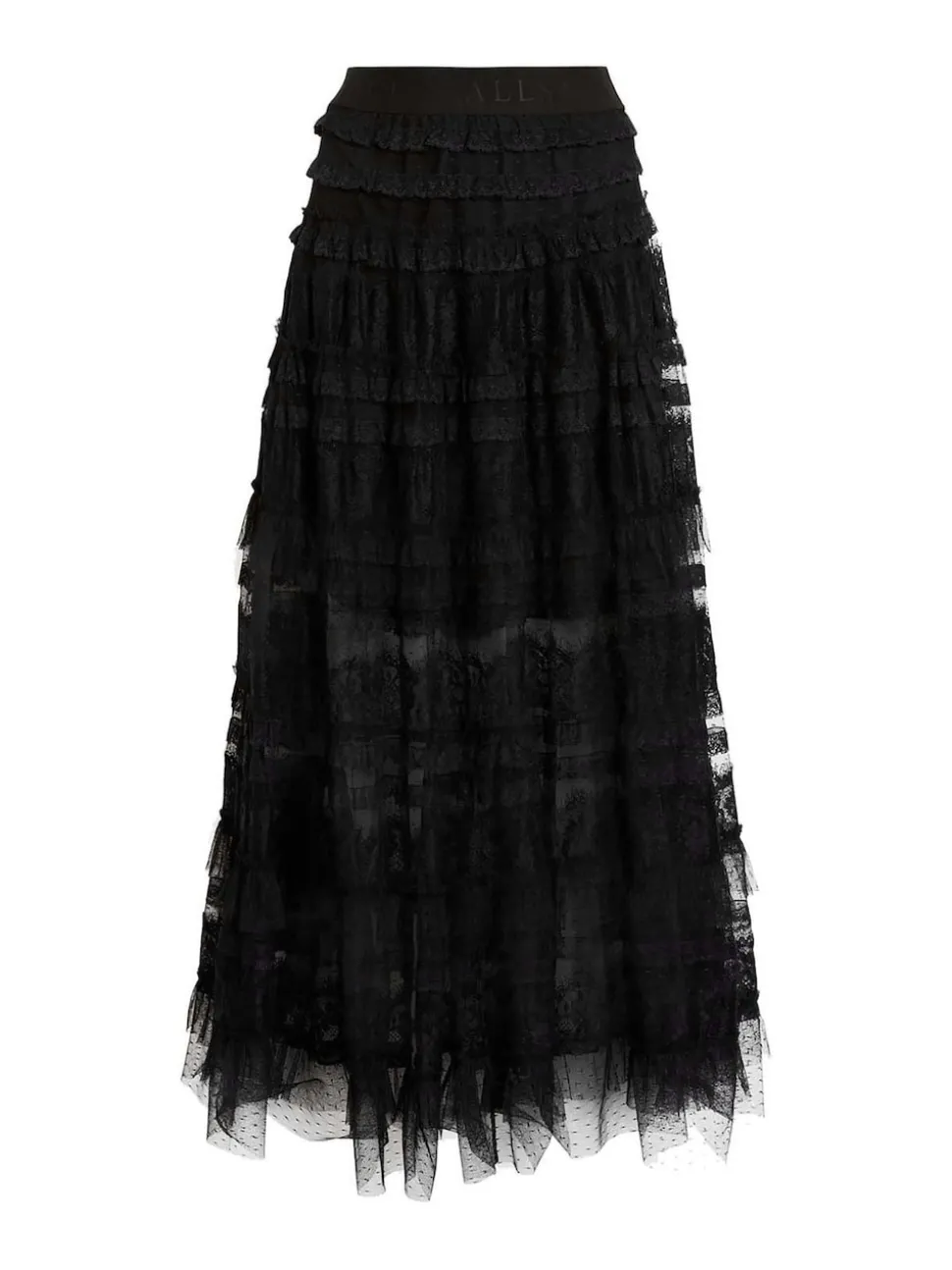 AllSaints Black Arlea Tulle Skirt
