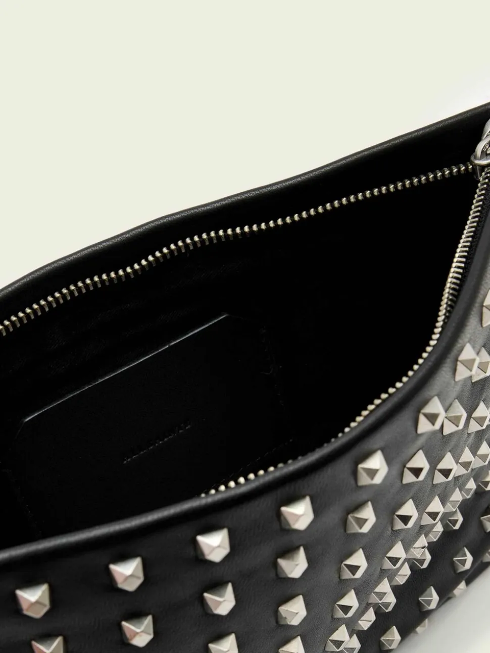 AllSaints Black Bettina Emb Clutch