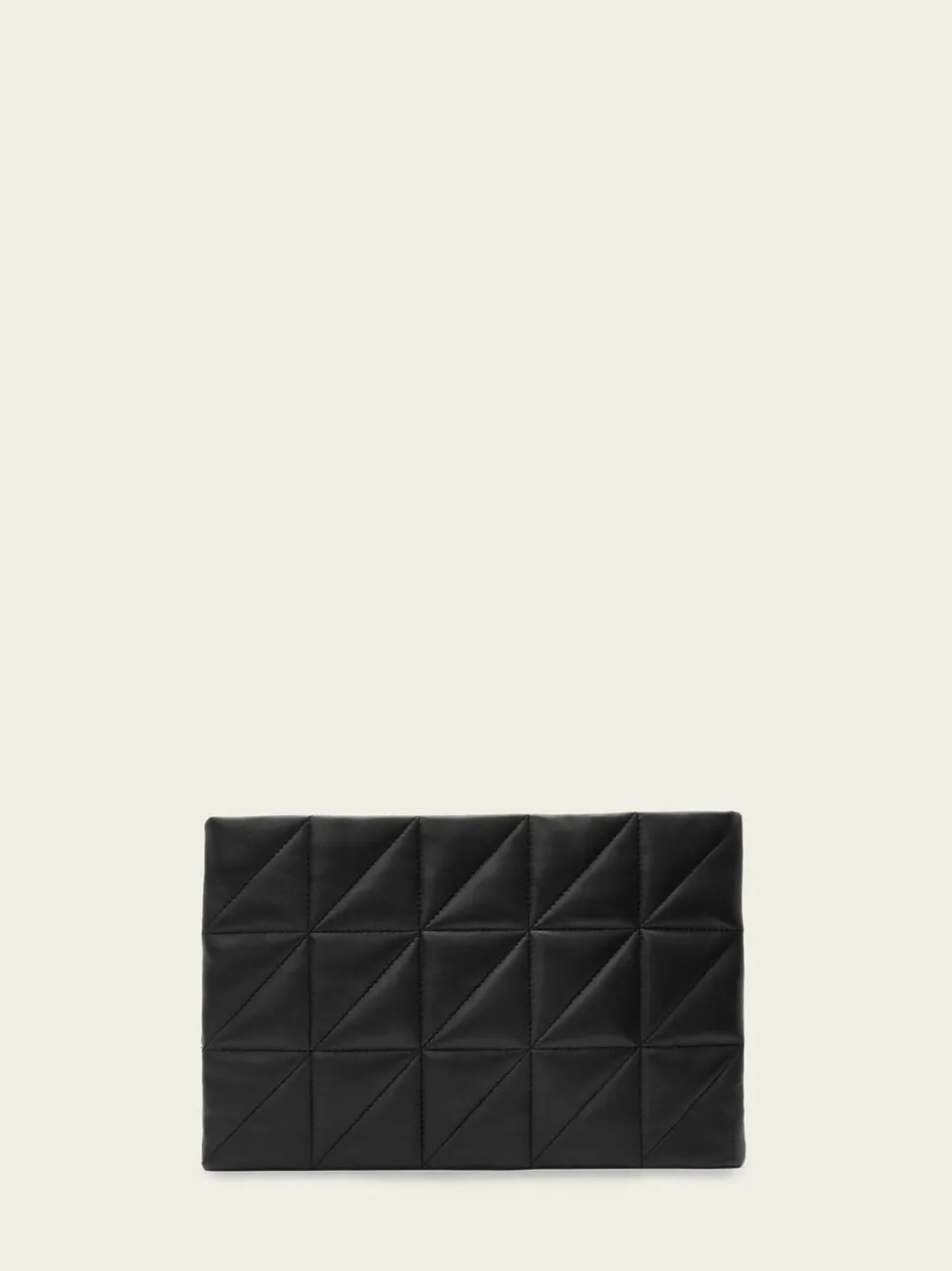 AllSaints Black Bettina Quilt Clutch