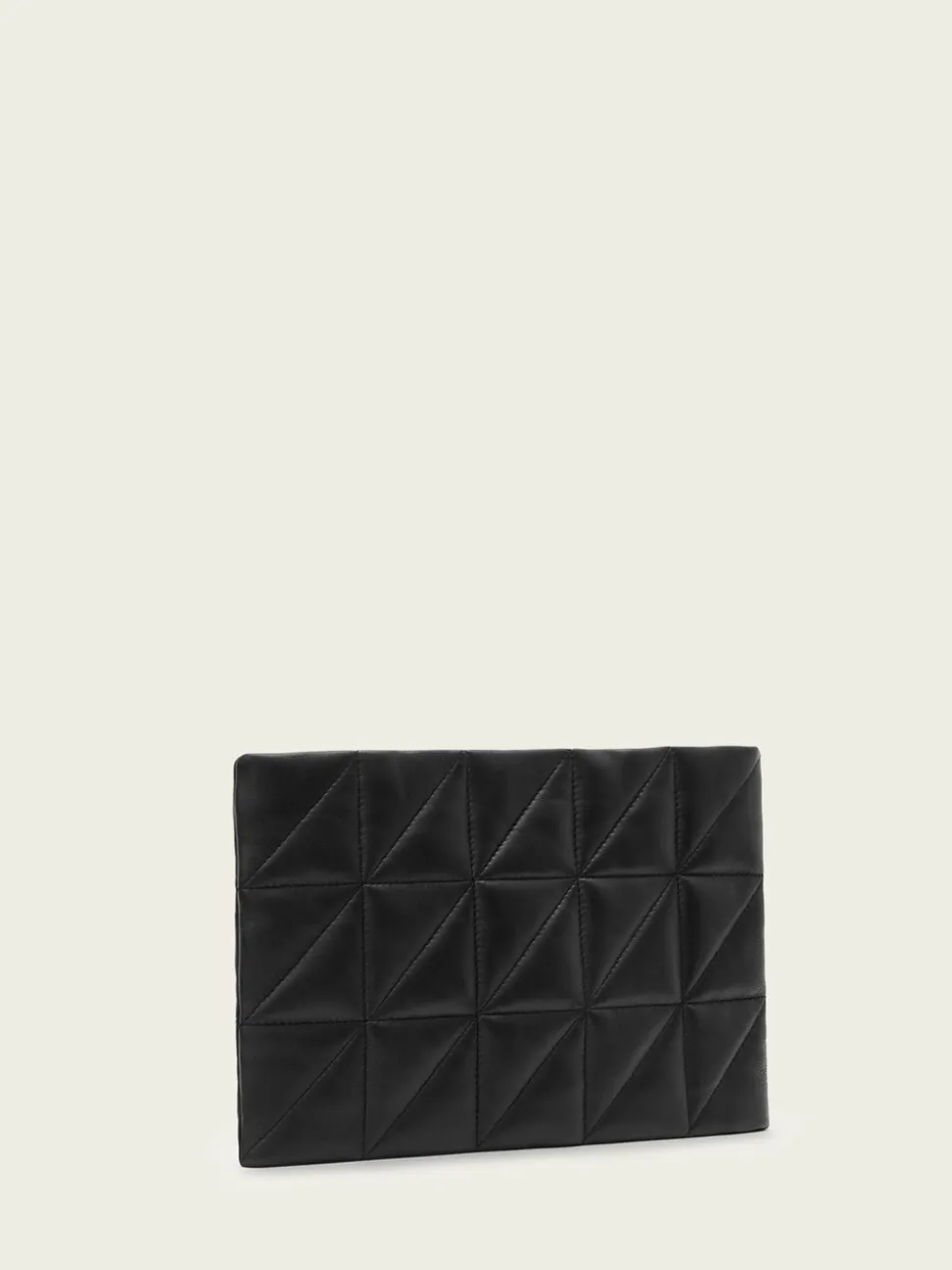 AllSaints Black Bettina Quilt Clutch
