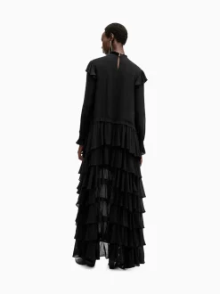 AllSaints Black Cavarly Ls Maxi Dress