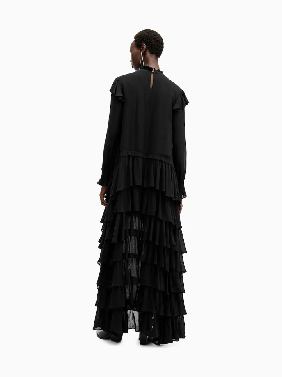 AllSaints Black Cavarly Ls Maxi Dress
