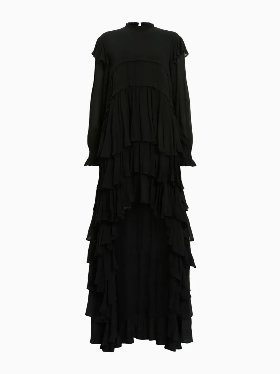 AllSaints Black Cavarly Ls Maxi Dress