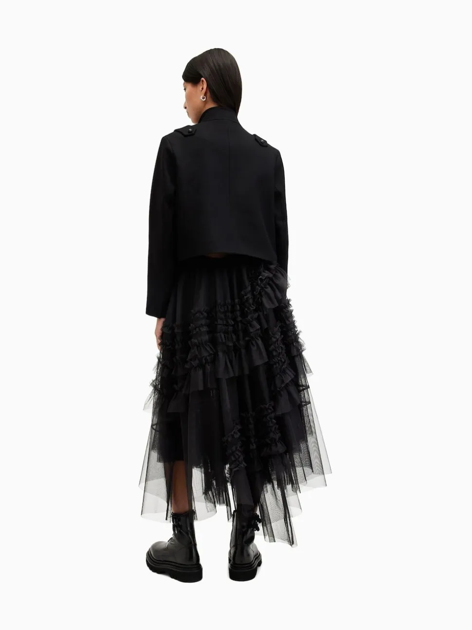AllSaints Black Jen Tulle Skirt