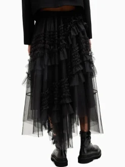 AllSaints Black Jen Tulle Skirt