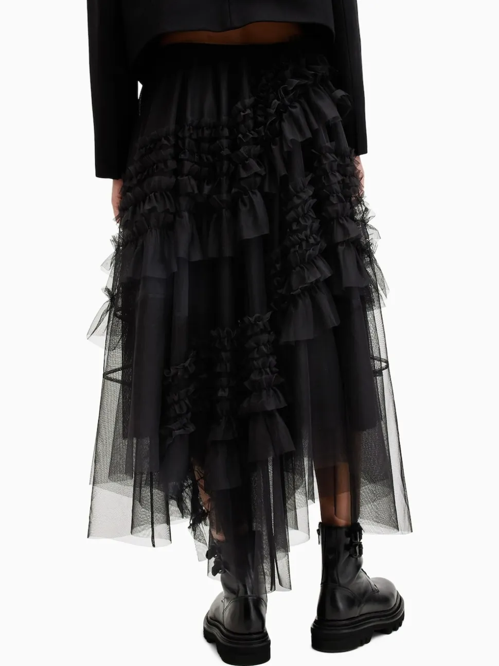 AllSaints Black Jen Tulle Skirt