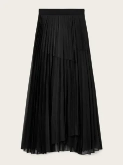 AllSaints Black Micaela Pleat Skirt
