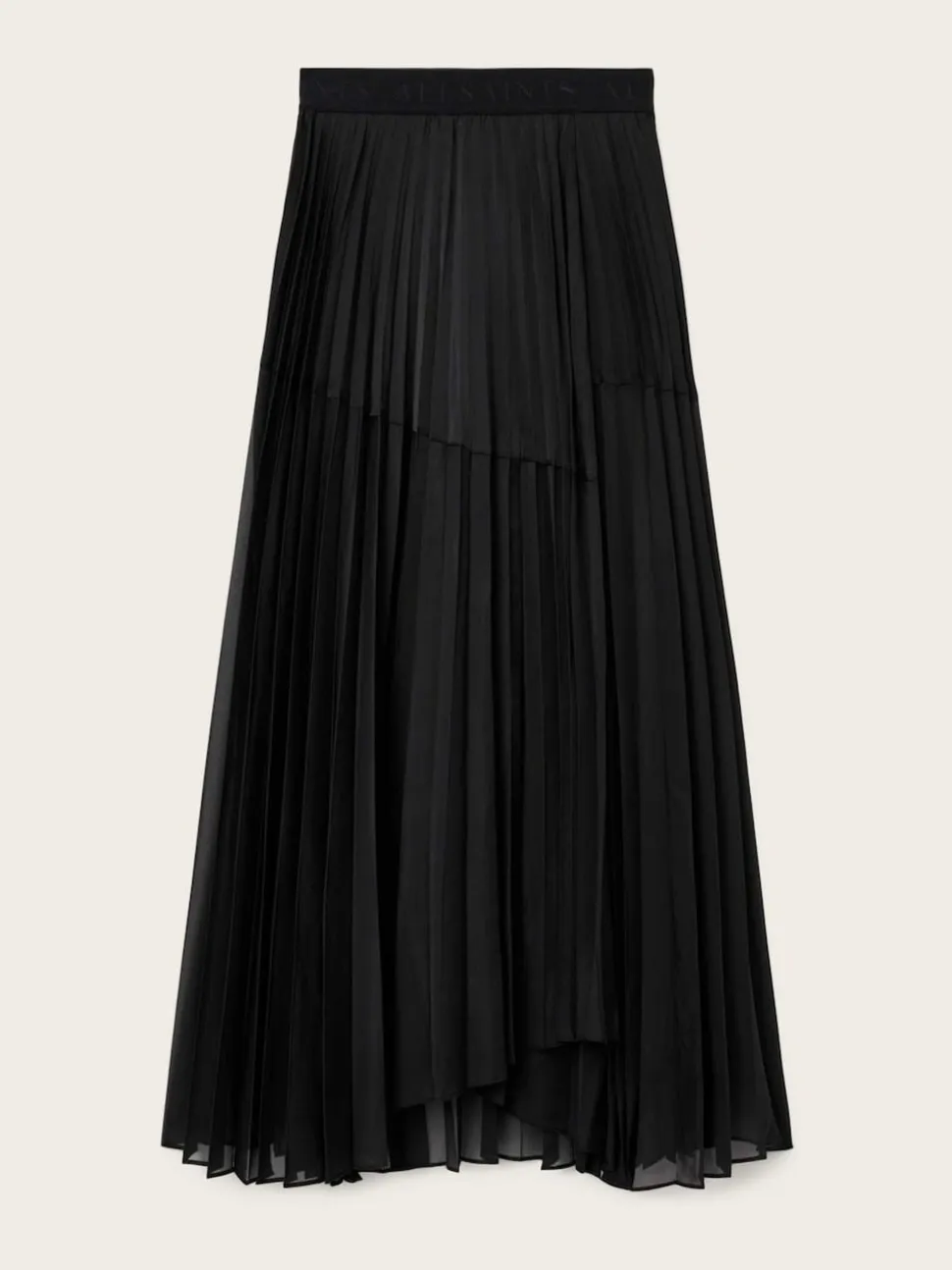 AllSaints Black Micaela Pleat Skirt