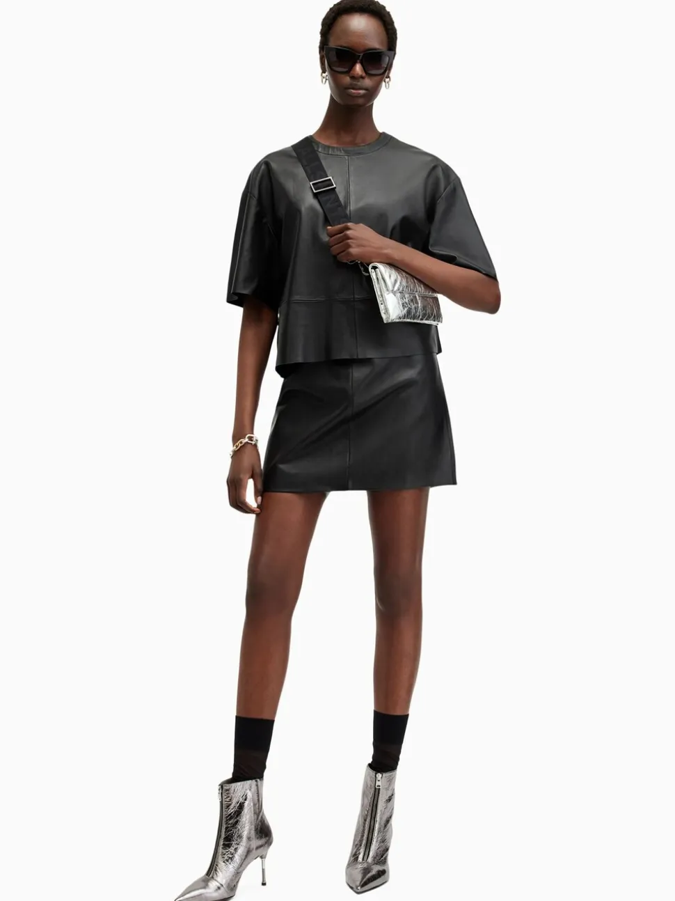 AllSaints Black Renai Skirt
