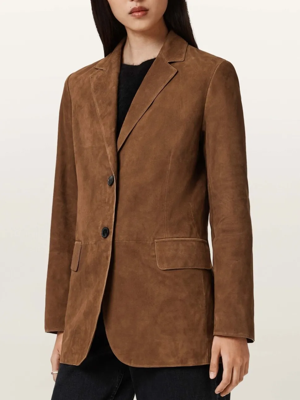 AllSaints Brown Arna Suede Blazer
