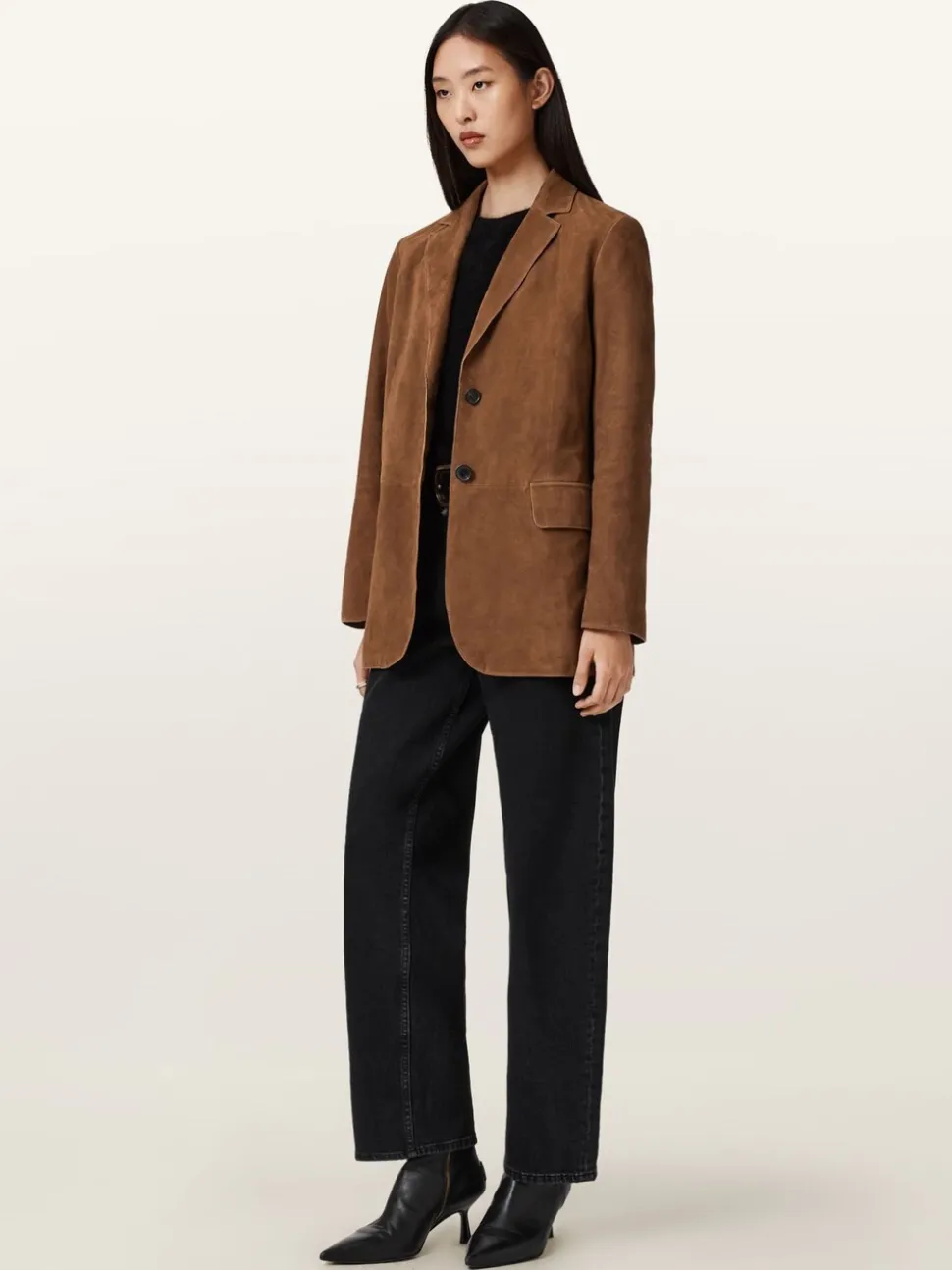 AllSaints Brown Arna Suede Blazer
