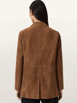AllSaints Brown Arna Suede Blazer