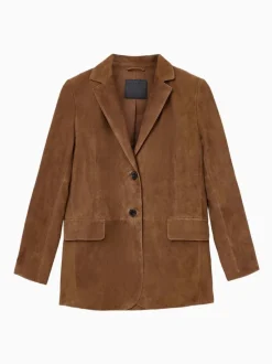 AllSaints Brown Arna Suede Blazer