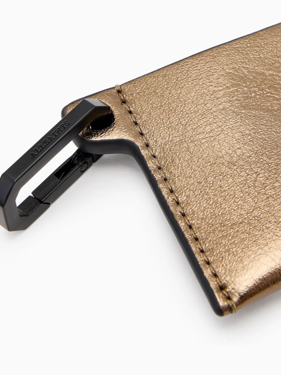 AllSaints Gold Hex Cardholder