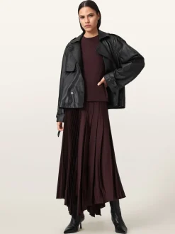 AllSaints Red Jax Skirt