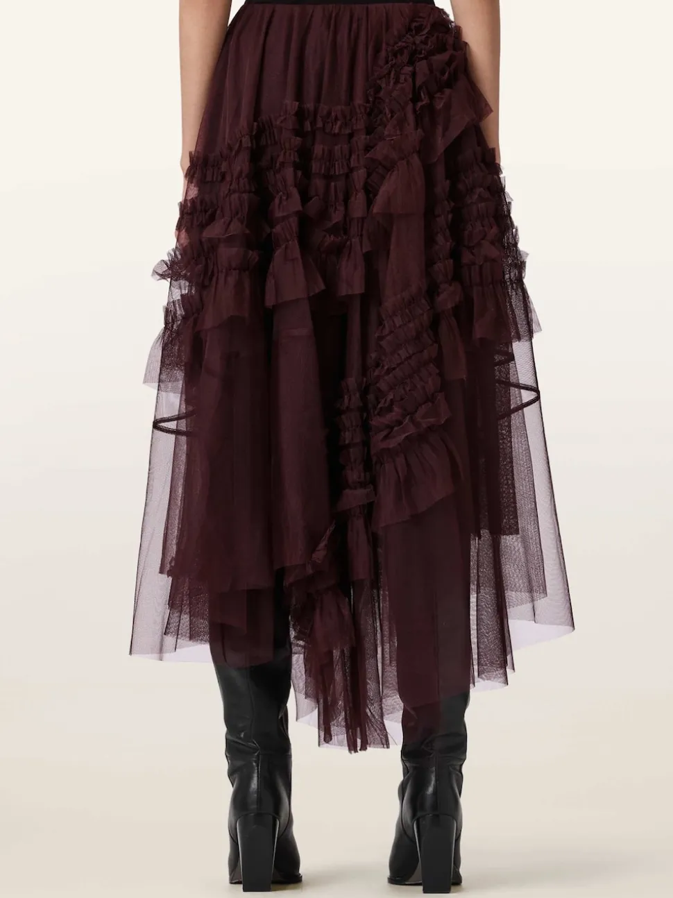 AllSaints Red Jen Tulle Skirt