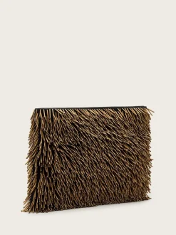 AllSaints Yellow Bettina Bead Clutch