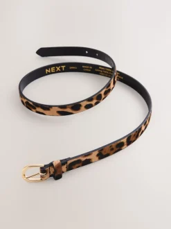 Animal Leather Skinny Belt