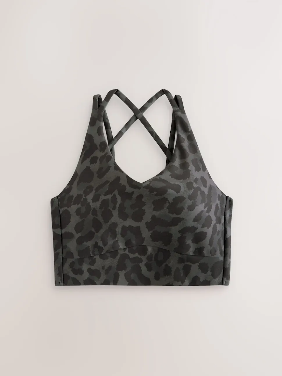 Animal Print Active Double Strap Cross-Over Sports Bra