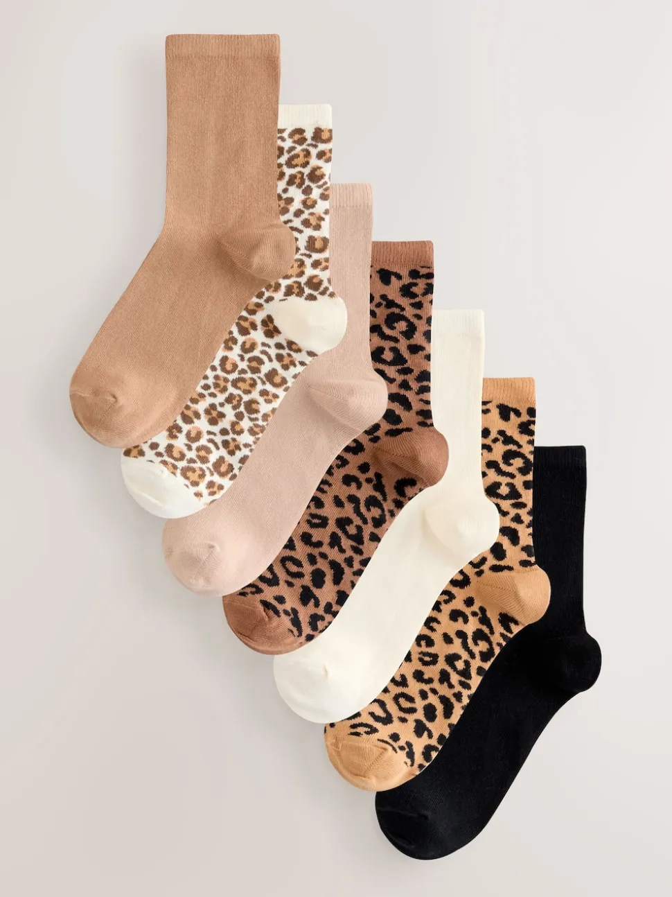Animal Print Ankle Socks 7 Pack